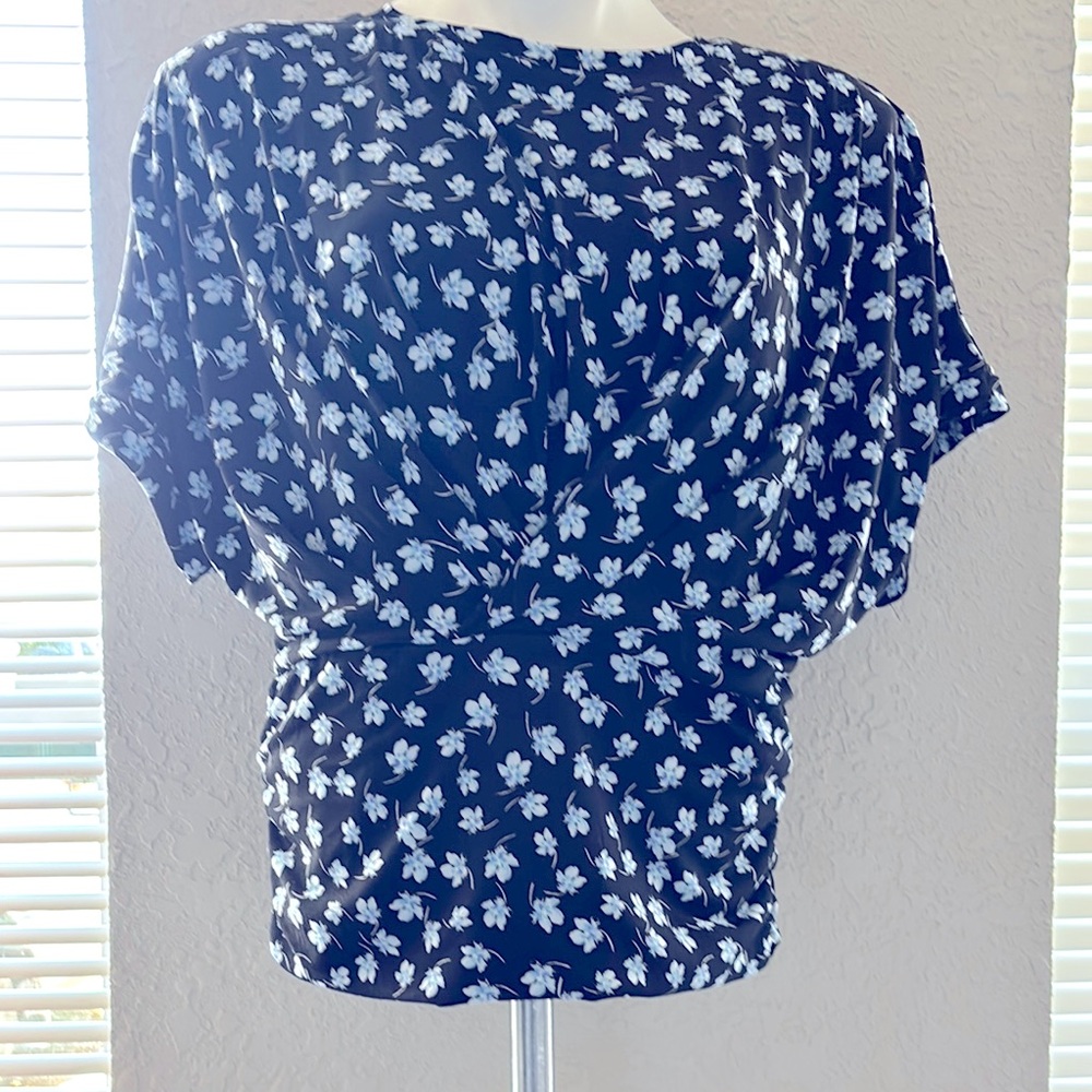 Floral Black and White Women's Top